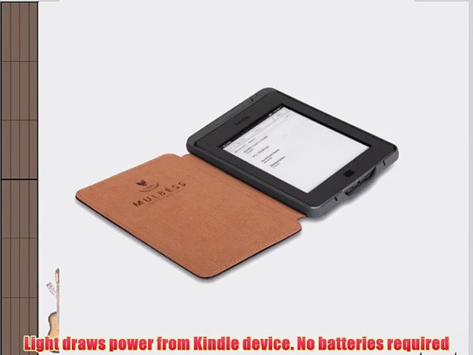 Mulbess Amazon Kindle Touch H?lle aus echtem Leder mit Leseleuchte f?r Kindle Touch Farbe Schwarz
