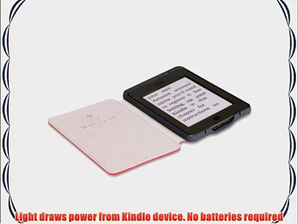 Mulbess Amazon Kindle Touch H?lle aus echtem Leder mit Leseleuchte f?r Kindle Touch Farbe Rot