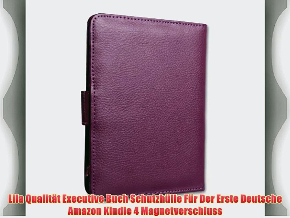 Lila Qualit?t Executive Buch Schutzh?lle F?r Der Erste Deutsche Amazon Kindle 4 Magnetverschluss