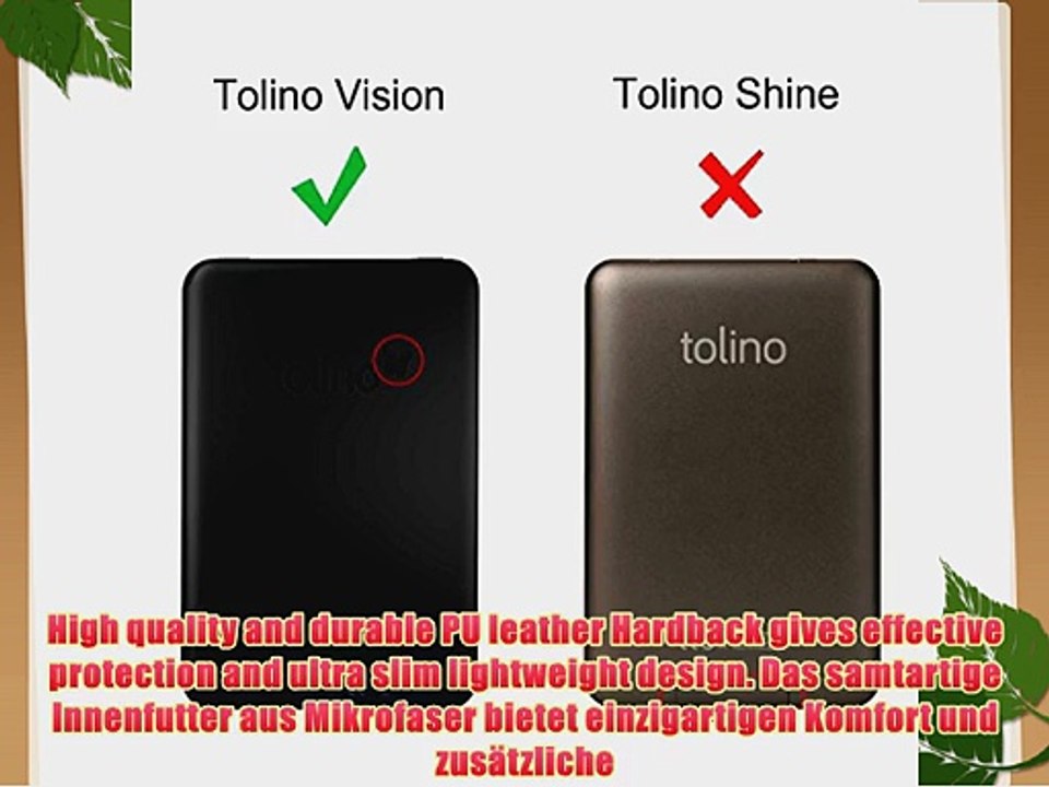 Tolino Vision und Tolino Vision 2 H?lle Case - Fintie Ultrad?nne Smart Shell Cover Schutzh?lle