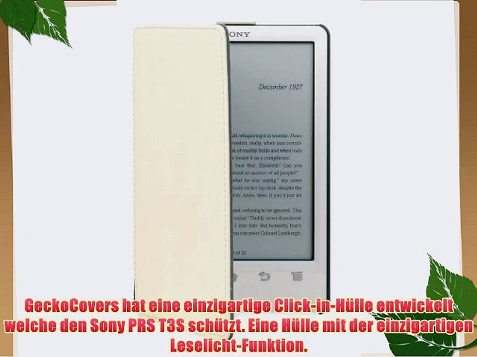 Die original GeckoCovers LED Sony PRS T3S H?lle Tasche Cover Case Tsche Etui - Im praktischen