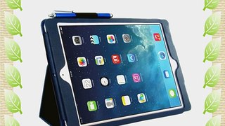 Kolay Klapp-Schutzh?lle f?r iPad Leder mit Standfunktion dunkelblau Apple iPad Air