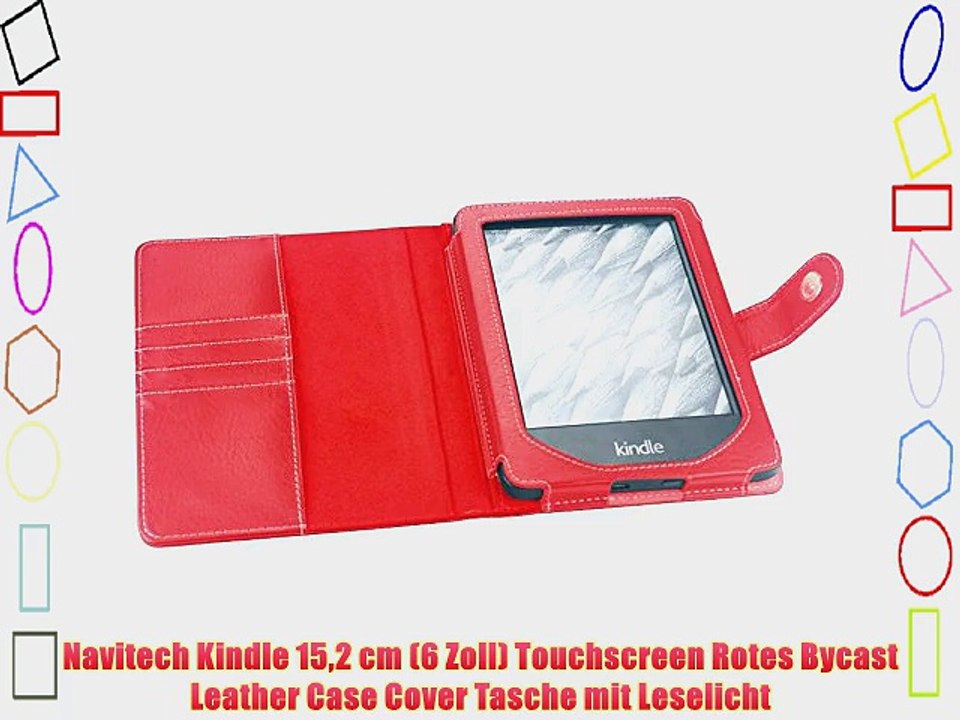 Navitech Kindle 152 cm (6 Zoll) Touchscreen Rotes Bycast Leather Case Cover Tasche mit Leselicht