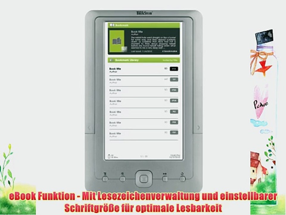 TrekStor eBook Player 7M (17.7 cm (7 Zoll) TFT-Display 2 GB interner Speicher Movie-Funktion)
