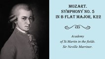 Wolfgang Amadeus Mozart. Symphony No. 5 in B Flat Major, K22.