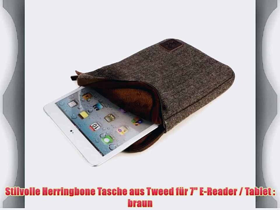 Tuff-Luv Herringbone Tweedtasche H?lle f?r 7 Tablet (iPad Mini / Retina Samsung Galaxy tab