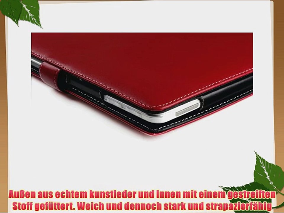 Cover-Up Kunstlederh?lle Tasche f?r Pocketbook Pro 902 / 903 / 912 eReader (Buch-Stil) in Rot
