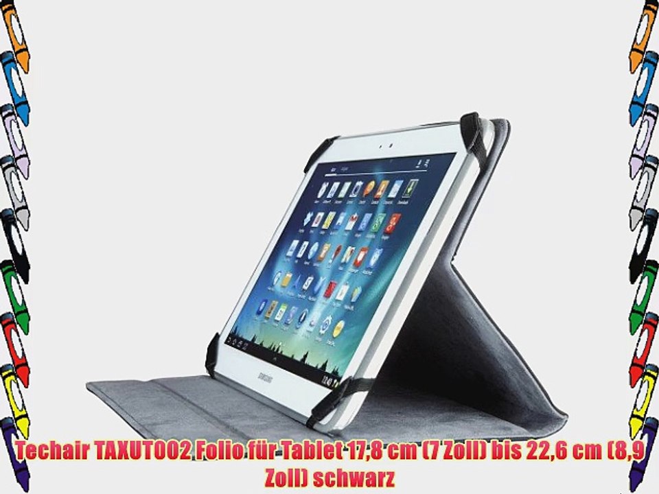 Techair TAXUT002 Folio f?r Tablet 178 cm (7 Zoll) bis 226 cm (89 Zoll) schwarz