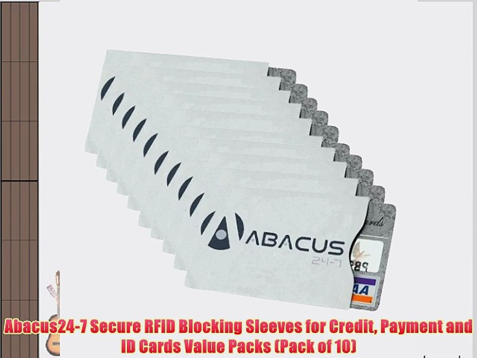 Abacus24-7 Secure RFID Blocking Sleeves for Credit Payment and ID Cards Value Packs (Pack of
