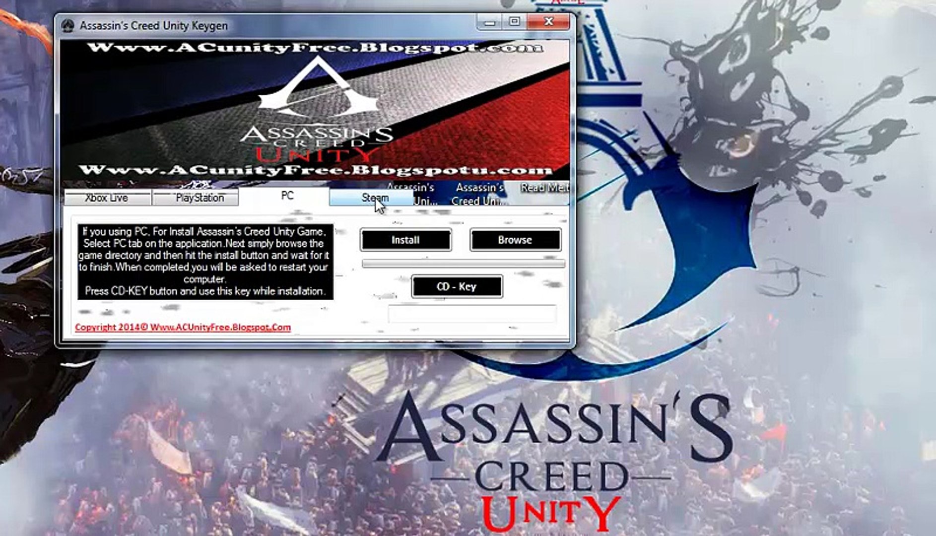 How to Unlock/Install Assassin's Creed Unity Free on Xbox 360 PS3 And PC -  Steam - video Dailymotion