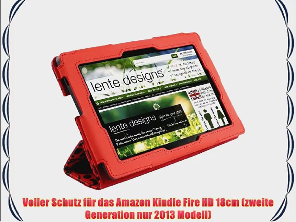 Schutzh?lle Lente Designs? Amazon Kindle Fire HD 7 (2. Generation 2013 Modell) H?lle In 'Red