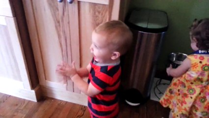 Boy's priceless reaction after hugging girl for first time