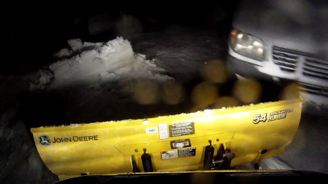 John Deere X728 Plowing Snow 01/26/11