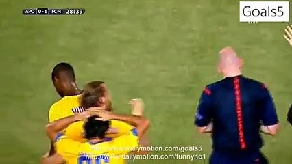 Vinicius RED Card APOEL 0 - 1 Midtjylland Champions League 4-8-2015