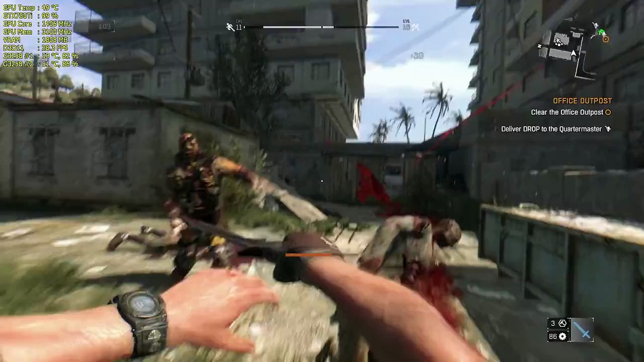 Dying Light - G3258@4.3 / GTX 750 Ti FTW - Max Settings