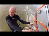 Dan 133. GOPRO HD. Speed windsurfing flat water at Goose point New Zealand