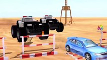 Monster Trucks Police Cars Chasing Cars | Helicopter Cartoons for Children Monster Trucks