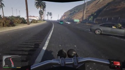 5 Min Massive Highway Pileup Caused By Motorcycle In GTA V
