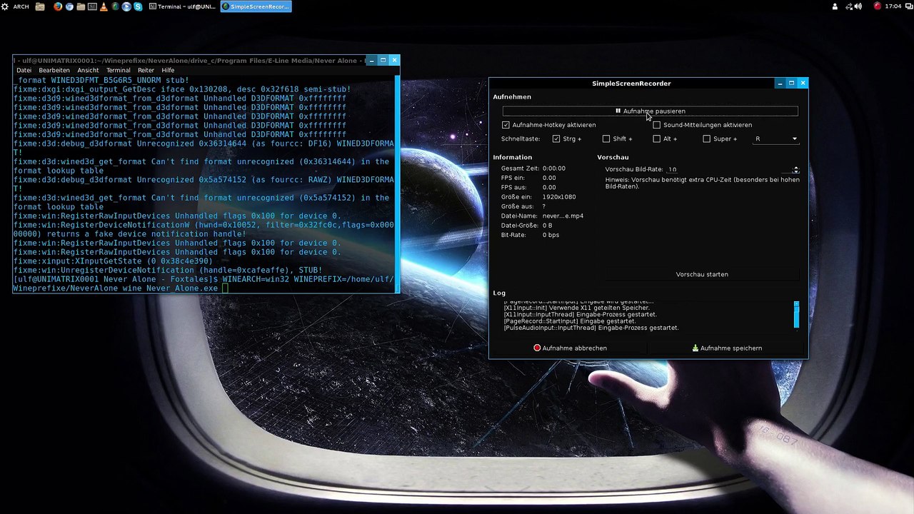 Arch Linux : Never Alone [ mesa 11.0-devel + wine-staging 1.7.48 (pipelight repo)]