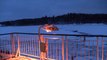 Cruising Viking Line ferries in the icy Baltic sea.