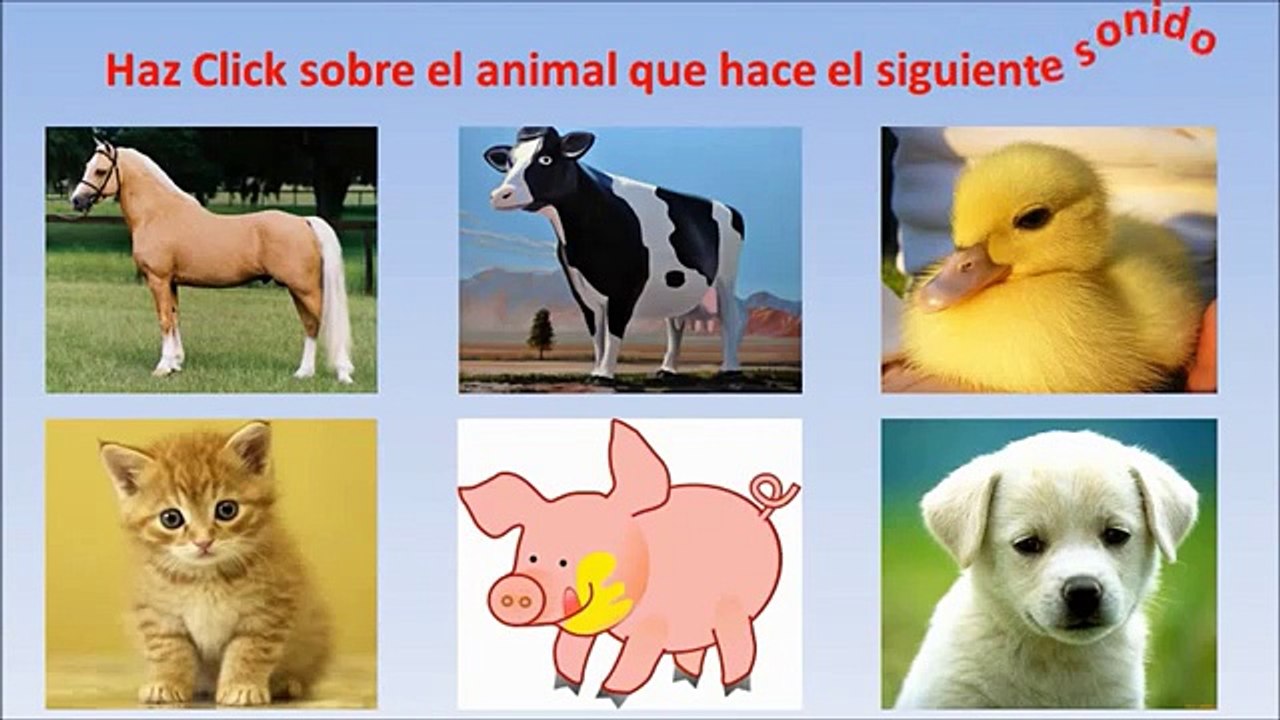 Juego interactivo con los sonidos de animales