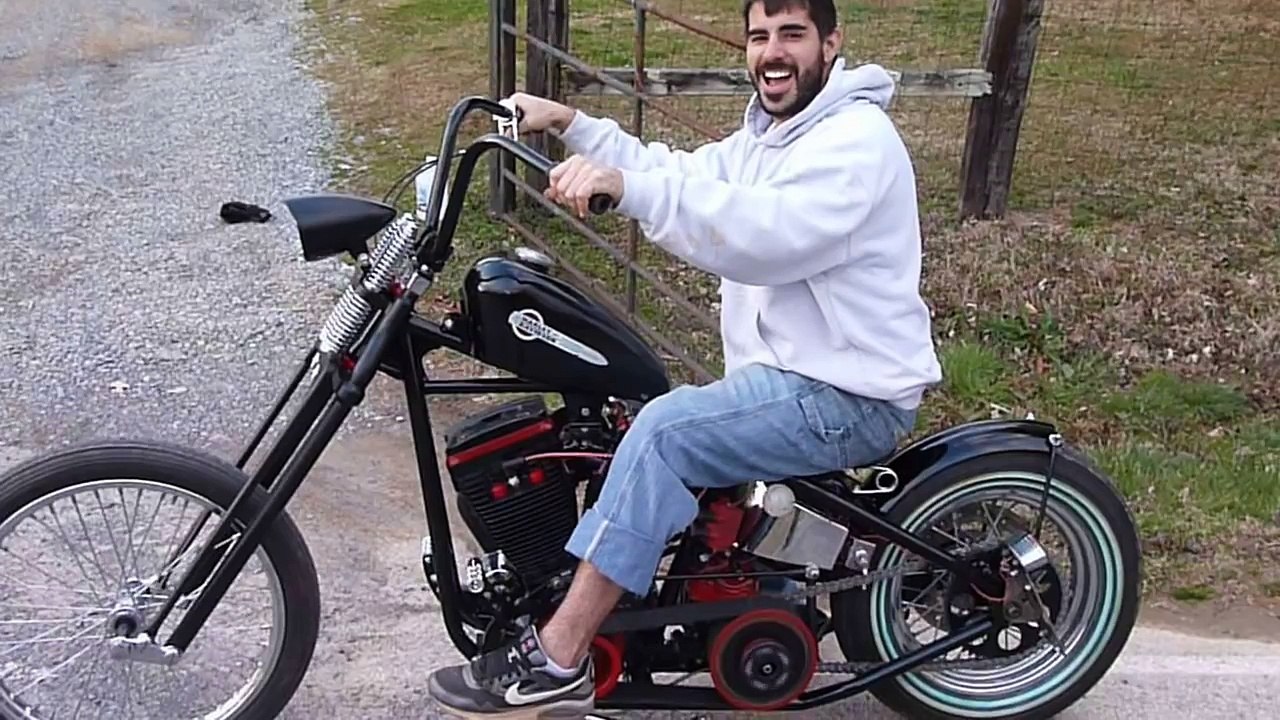 First Ride on a Jockey Shift Custom Harley Davidson Evo Springer Bobber