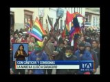 La marcha indígena nacional cumple su tercer día de camino a Quito