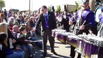 WCU drummer gives drumsticks to Rose Parade-goer