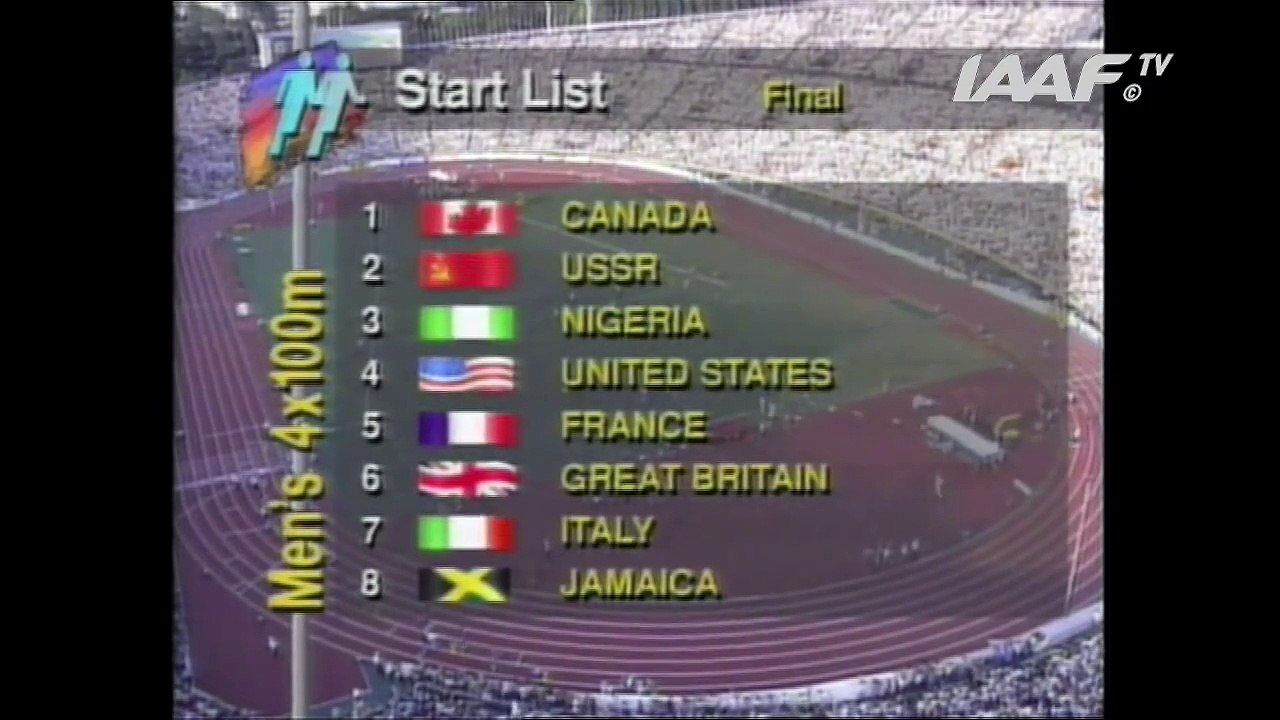 World Records - 4x100 Men Final Tokyo 1991
