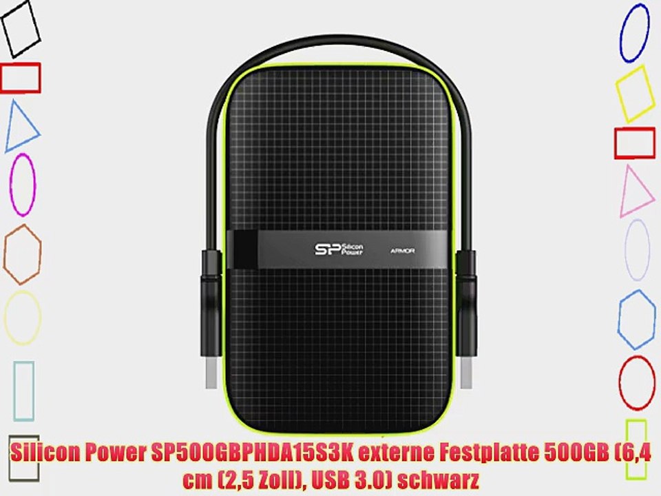 Silicon Power SP500GBPHDA15S3K externe Festplatte 500GB (64 cm (25 Zoll) USB 3.0) schwarz
