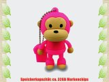 818-Shop No7700040032 Hi-Speed 2.0 USB-Sticks 32GB Affe Schimpanse T-Shirt 3D rosa