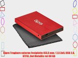 Bipra Tragbare externe Festplatte (635?mm?/ 25?Zoll USB 2.0 NTFS) Rot Metallic rot 80 GB