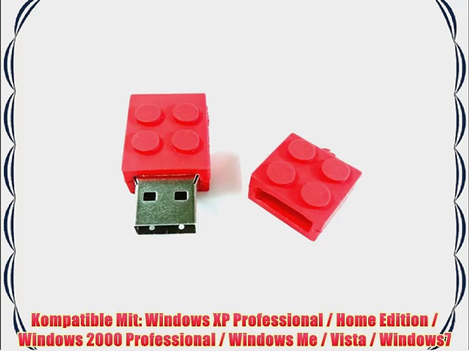 SUNWORLD? Mini Neuheit 32GB Silicon Building Block USB 2.0 Flash Drive Rot