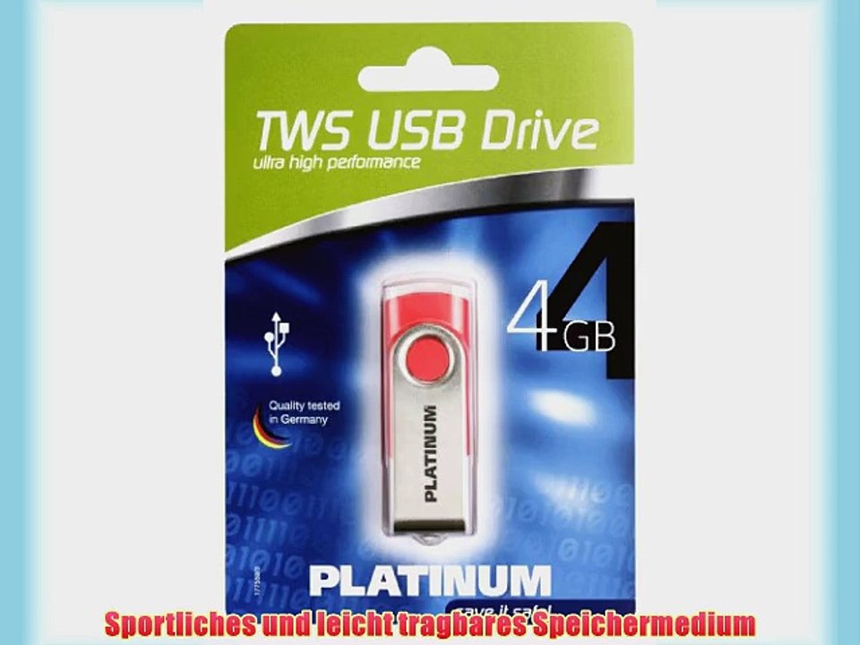 Platinum TWS 4GB Speicherstick USB 2.0 neon rosa