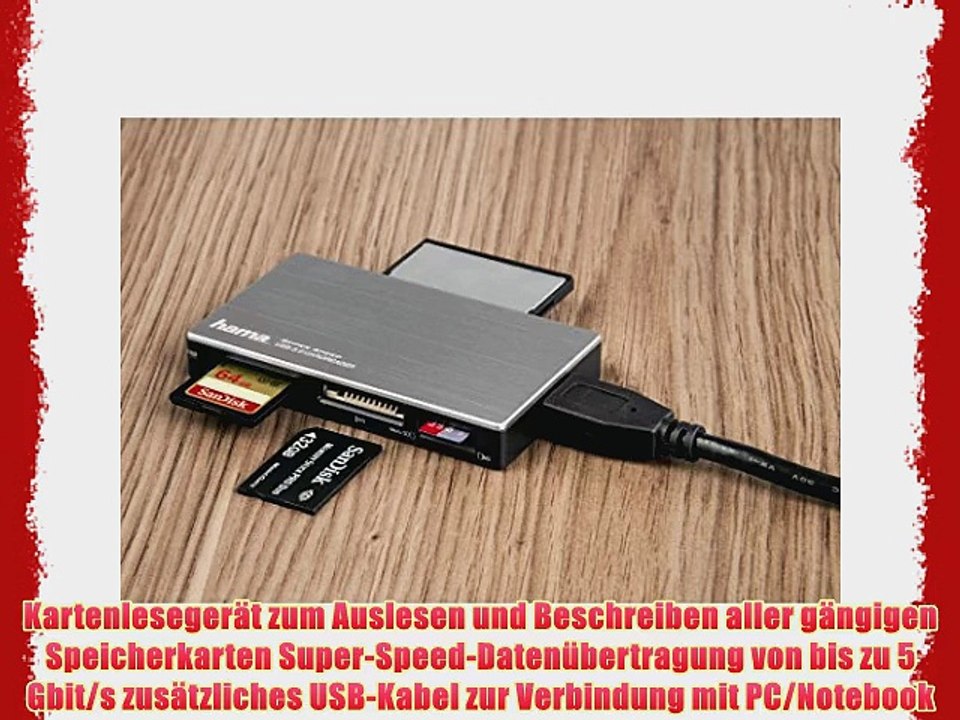 Hama 00054543 USB 3.0 SuperSpeed Kartenleser Multi (liest u.a. SD/microSD MMC MS CF kompatibel
