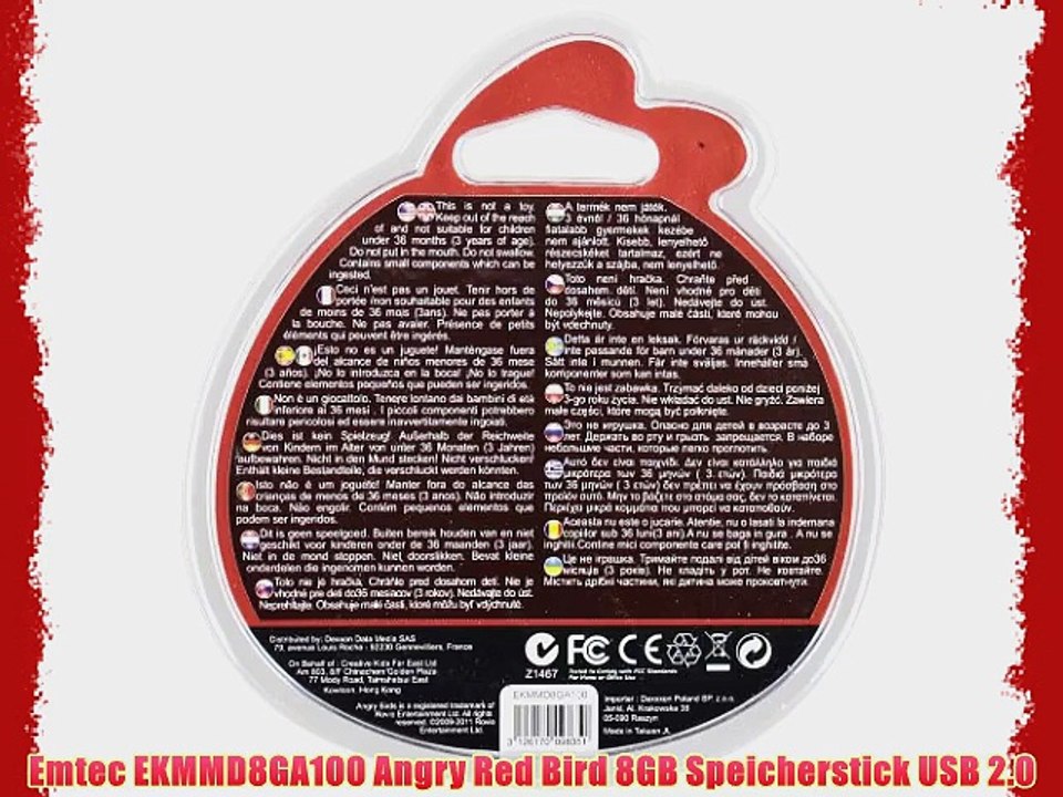 Emtec EKMMD8GA100 Angry Red Bird 8GB Speicherstick USB 2.0