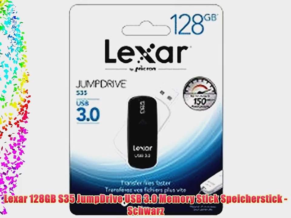Lexar 128GB S35 JumpDrive USB 3.0 Memory Stick Speicherstick - Schwarz