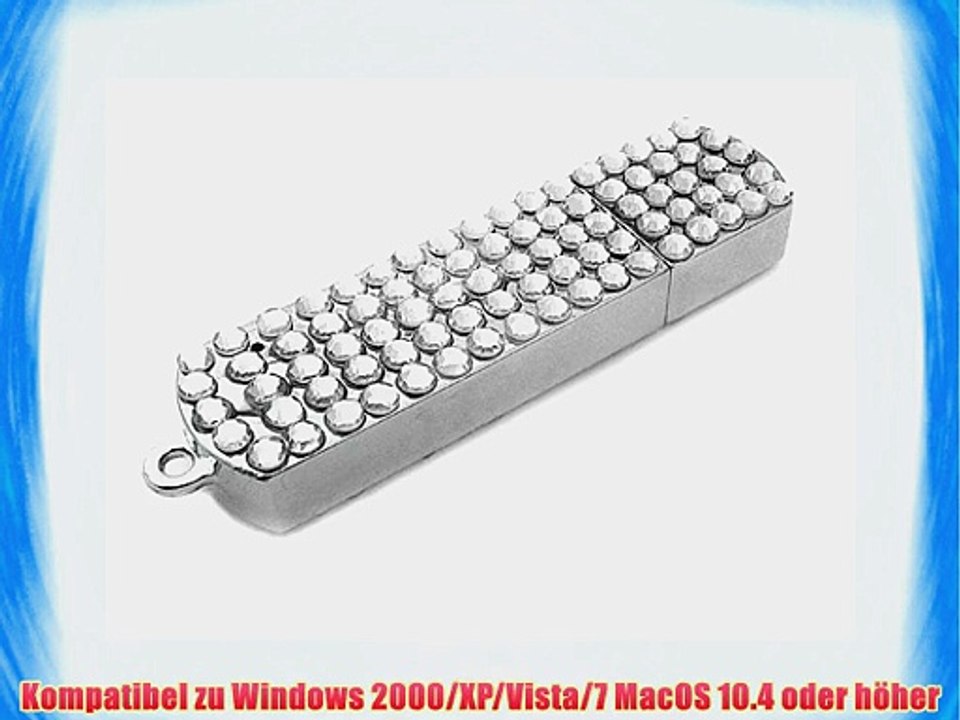 16GB Edelstahl Schmuck USB-Stick Speicher mit k?nstlichen Diamantkristallen und Schl?sselanh?nger-Ideal