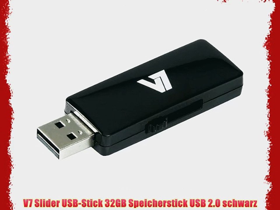 V7 Slider USB-Stick 32GB Speicherstick USB 2.0 schwarz