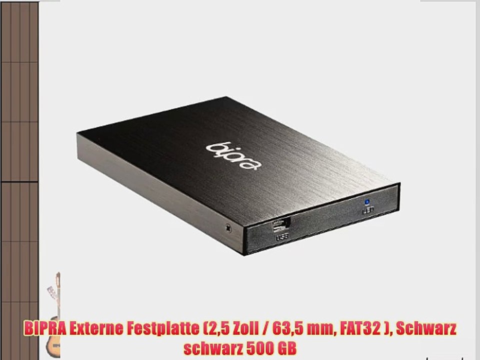 BIPRA Externe Festplatte (25?Zoll?/ 635?mm FAT32 ) Schwarz schwarz 500 GB