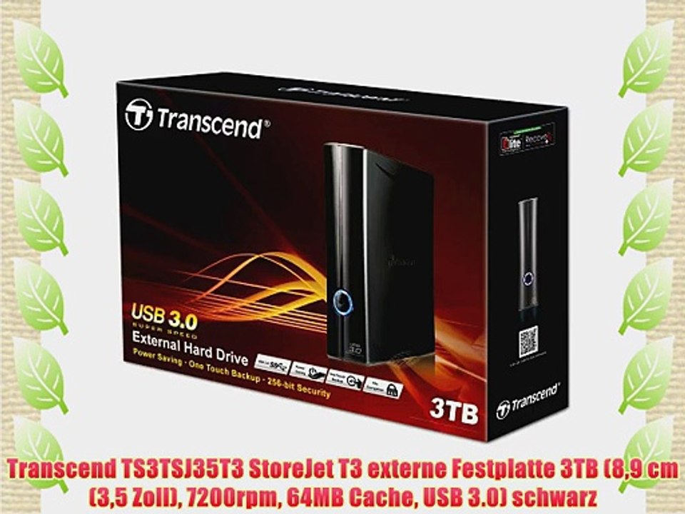 Transcend TS3TSJ35T3 StoreJet T3 externe Festplatte 3TB (89 cm (35 Zoll) 7200rpm 64MB Cache
