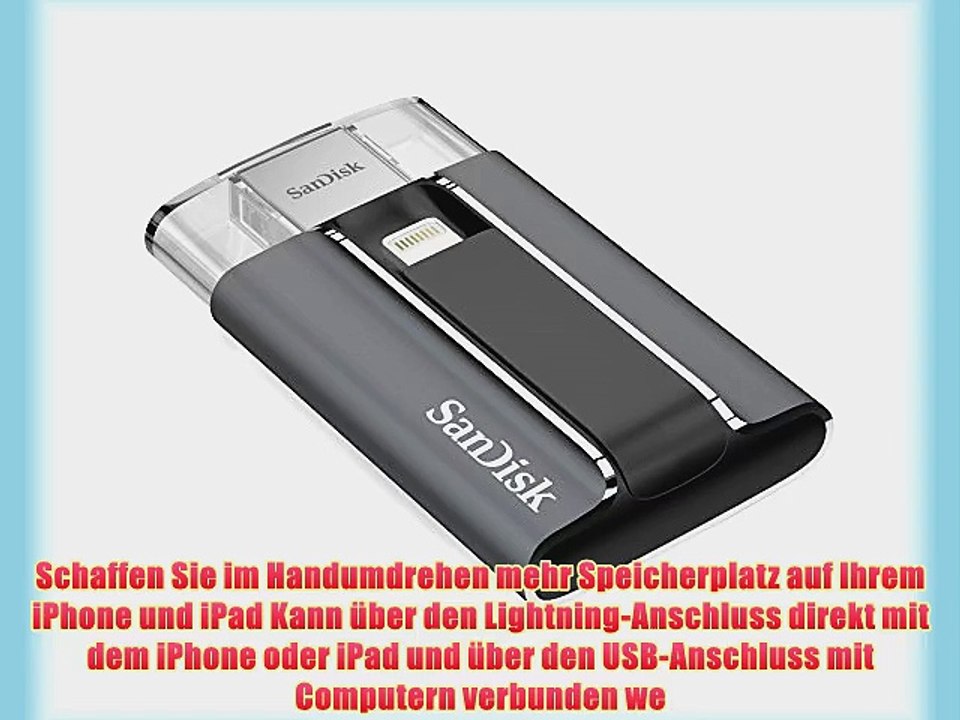 SanDisk SDIX-128G-G57 iXpand 128GB USB Flash Drive Speicher f?r Apple iPhone/iPad