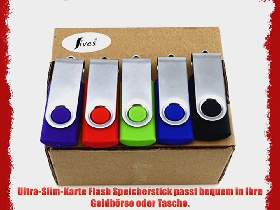 Fives? 5 st?ck 2GB Rotate Metall USB-Stick Mehrfarbig high speed USB 2.0 (RotGr?nSchwarzBlauViolett)