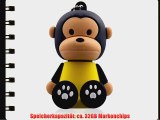 818-Shop No10900010032 Hi-Speed 2.0 USB-Sticks 32GB Affe Schimpanse T-Shirt 3D gelb