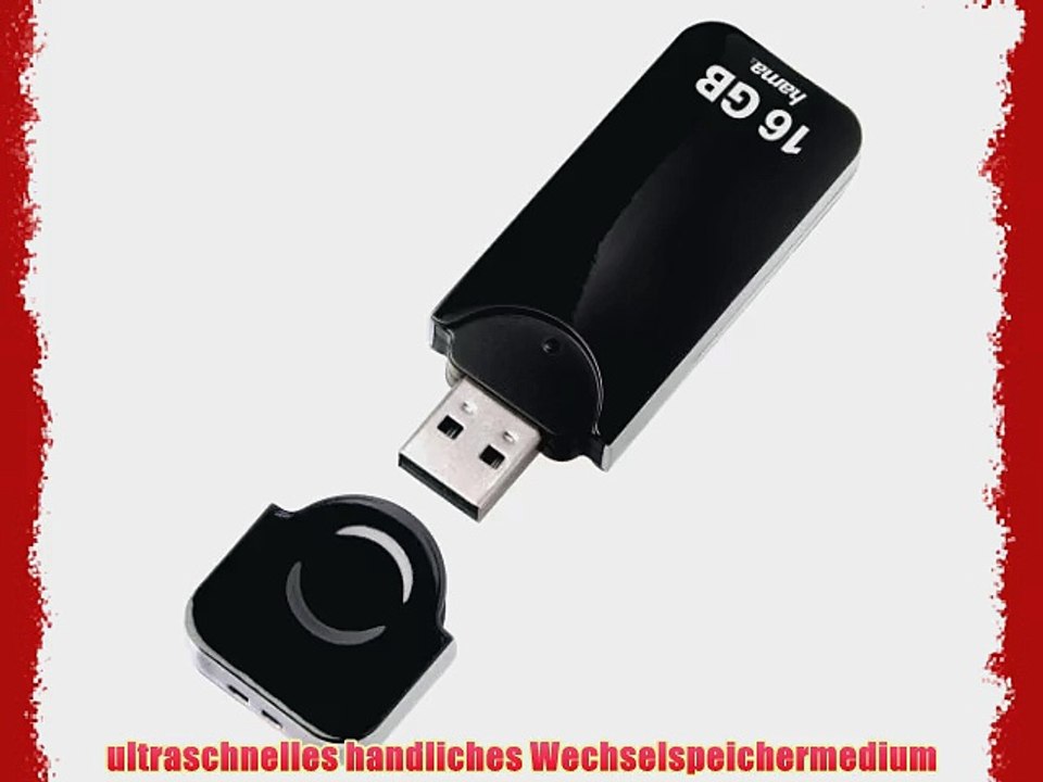 Hama HighSpeed FlashPen Nizza USB 2.0 16GB Speicher Schwarz 100X