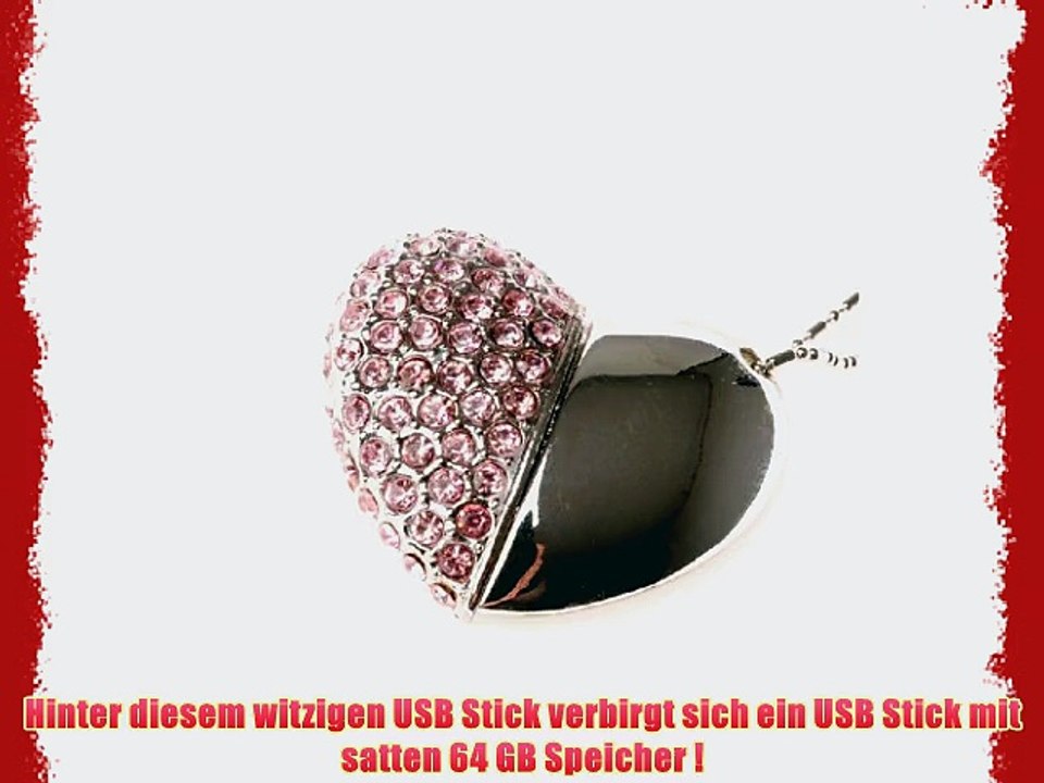 SUNWORLD USB Speicher Stick Herz USBSpeicher Speicherstick 32GB USB2.0 -Pink