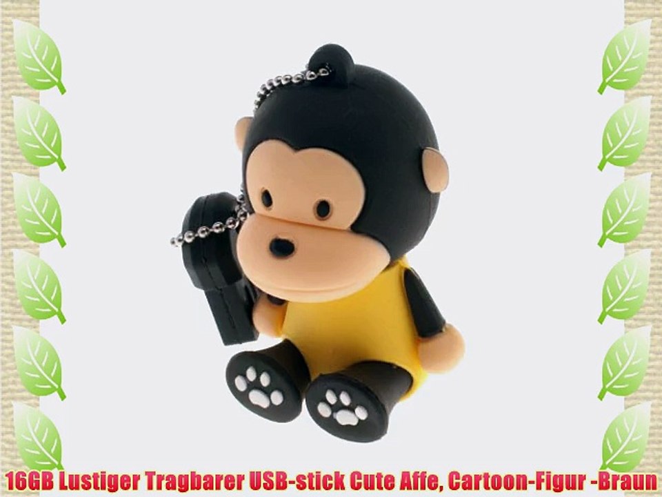 16GB Lustiger Tragbarer USB-stick Cute Affe Cartoon-Figur -Braun