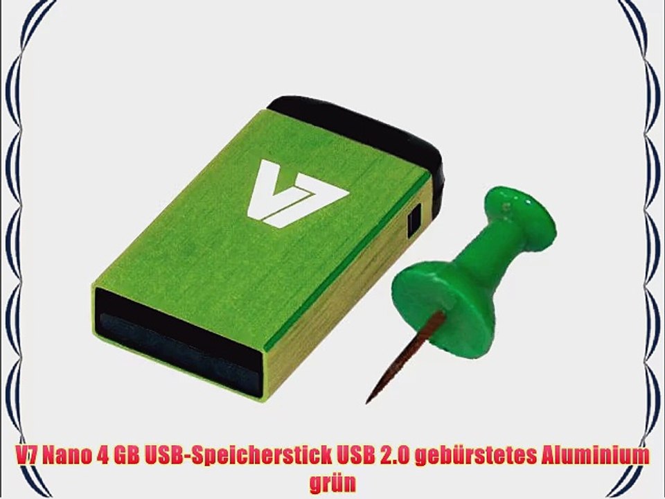 V7 Nano 4 GB USB-Speicherstick USB 2.0 geb?rstetes Aluminium gr?n