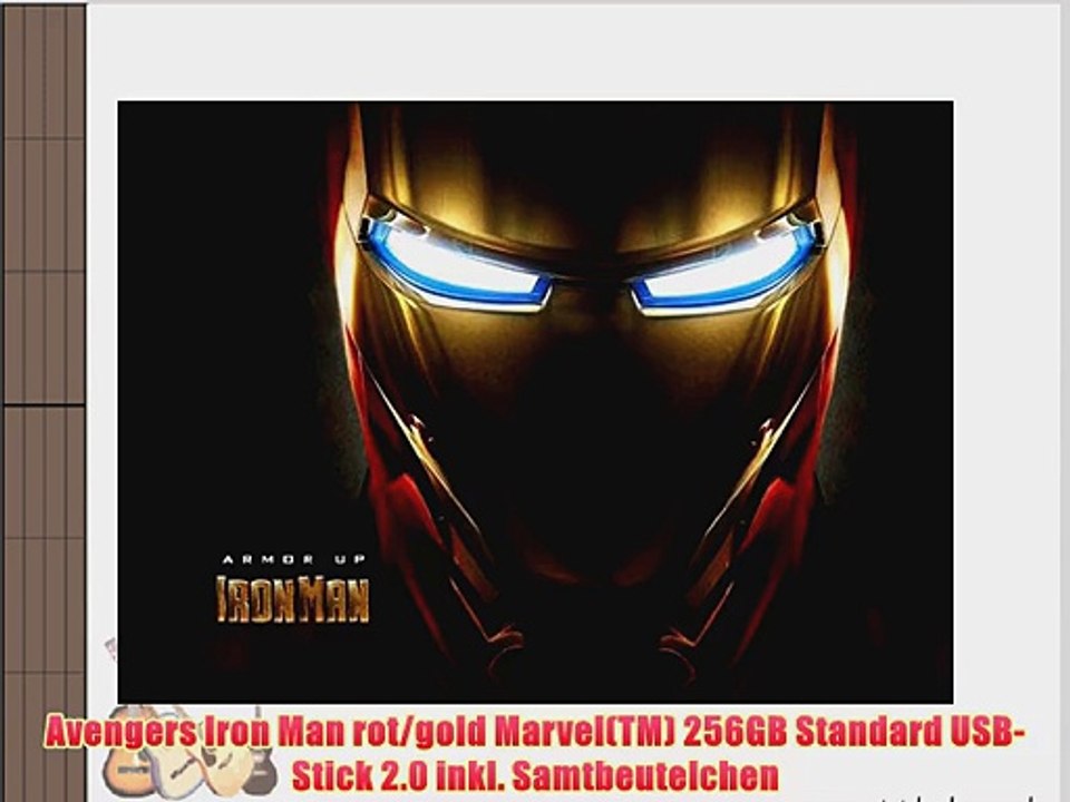 Avengers Iron Man rot/gold 256GB USB Stick 2.0 in inkl. Samtschutzbeutel