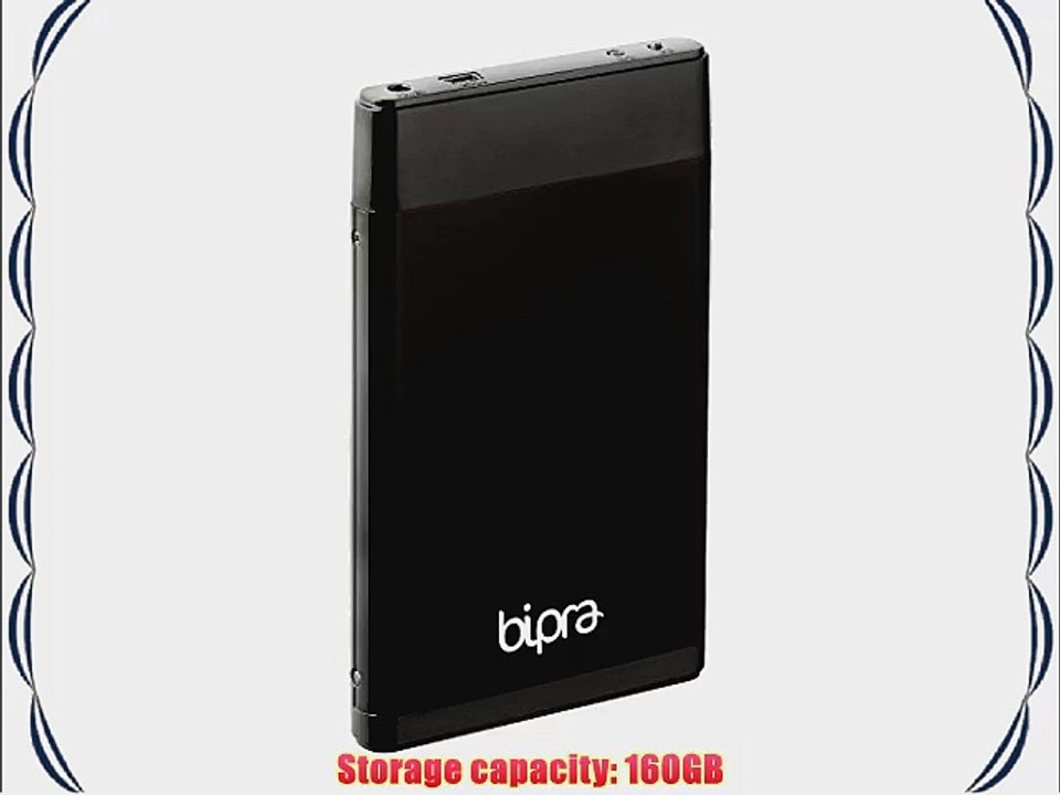 BIPRA Externe Festplatte (100?GB 63?cm / 25?Zoll USB 2.0 FAT32) Schwarz schwarz 160 GB